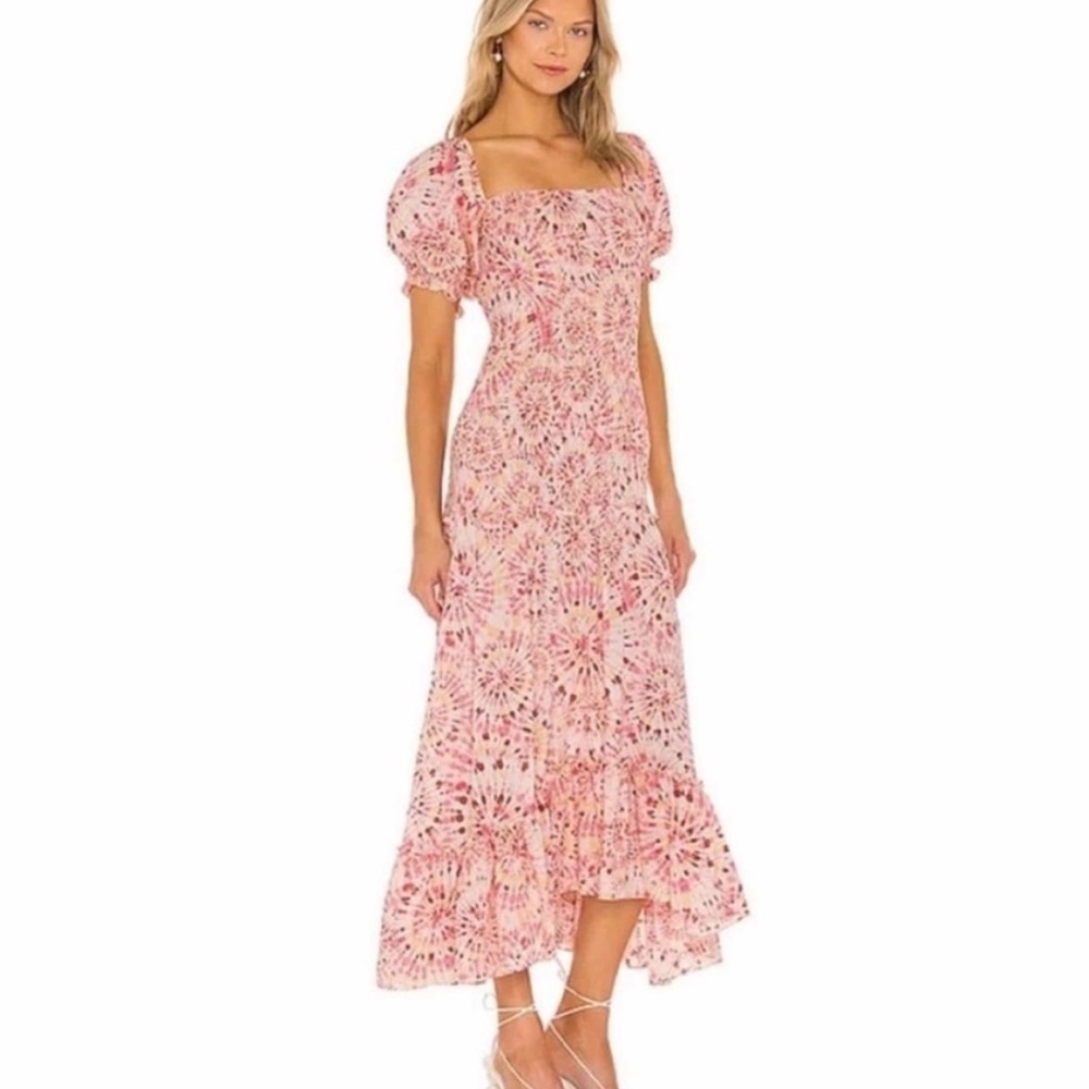 MISA Los Angeles Gemma Smocked Tie Dye Maxi Dress
